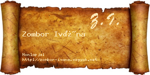 Zombor Ivána névjegykártya